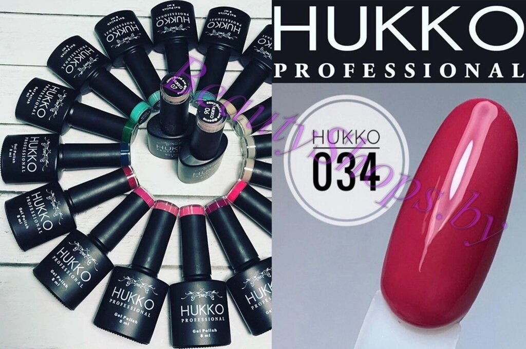 Гель-лак Hukko 8мл №34 бордовый от компании Интернет-магазин BeautyShops - фото 1