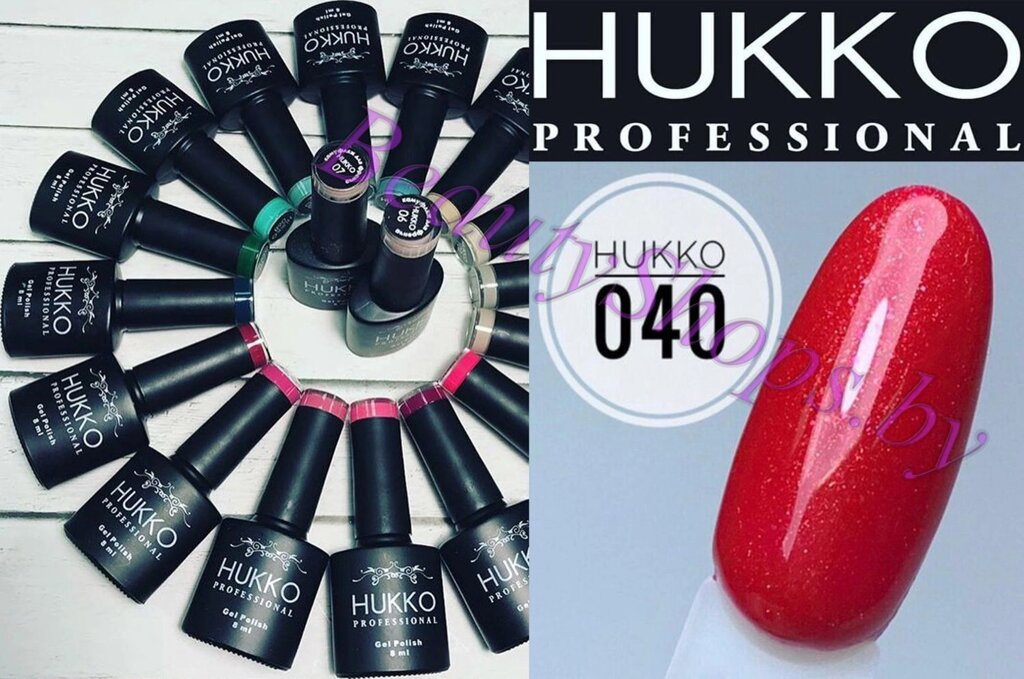 Гель-лак Hukko 8мл №40 красный с шиммером от компании Интернет-магазин BeautyShops - фото 1