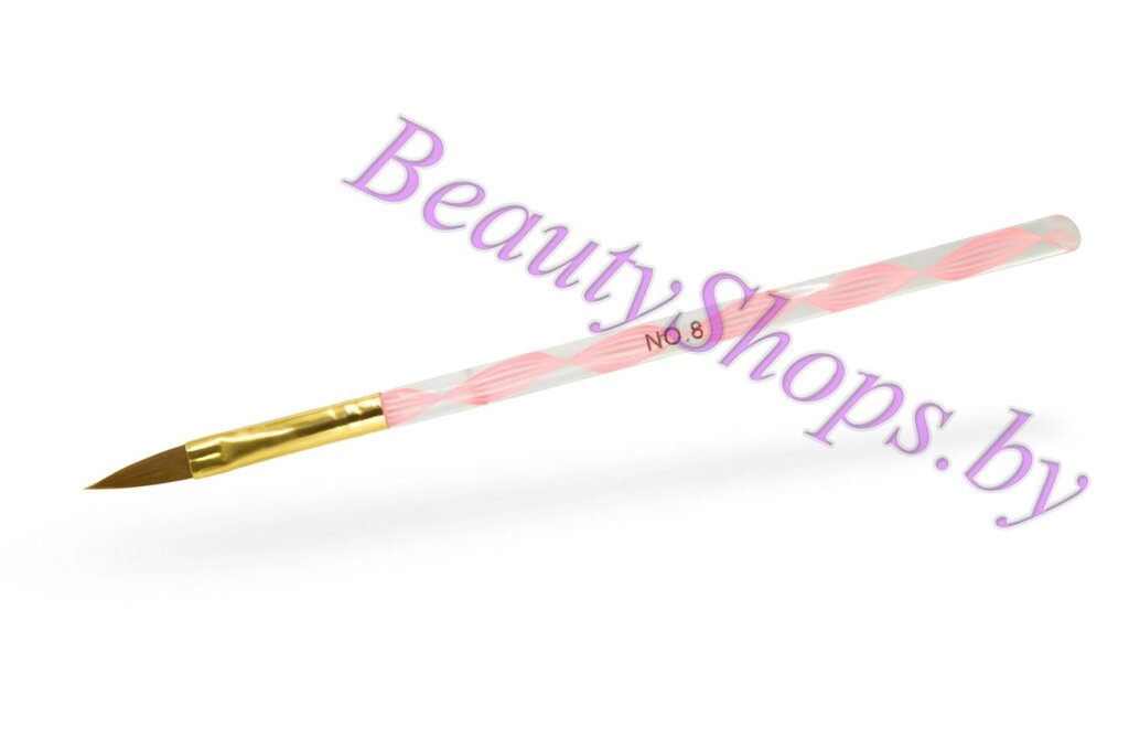 Кисть для акрила №08 розовая от компании Интернет-магазин BeautyShops - фото 1