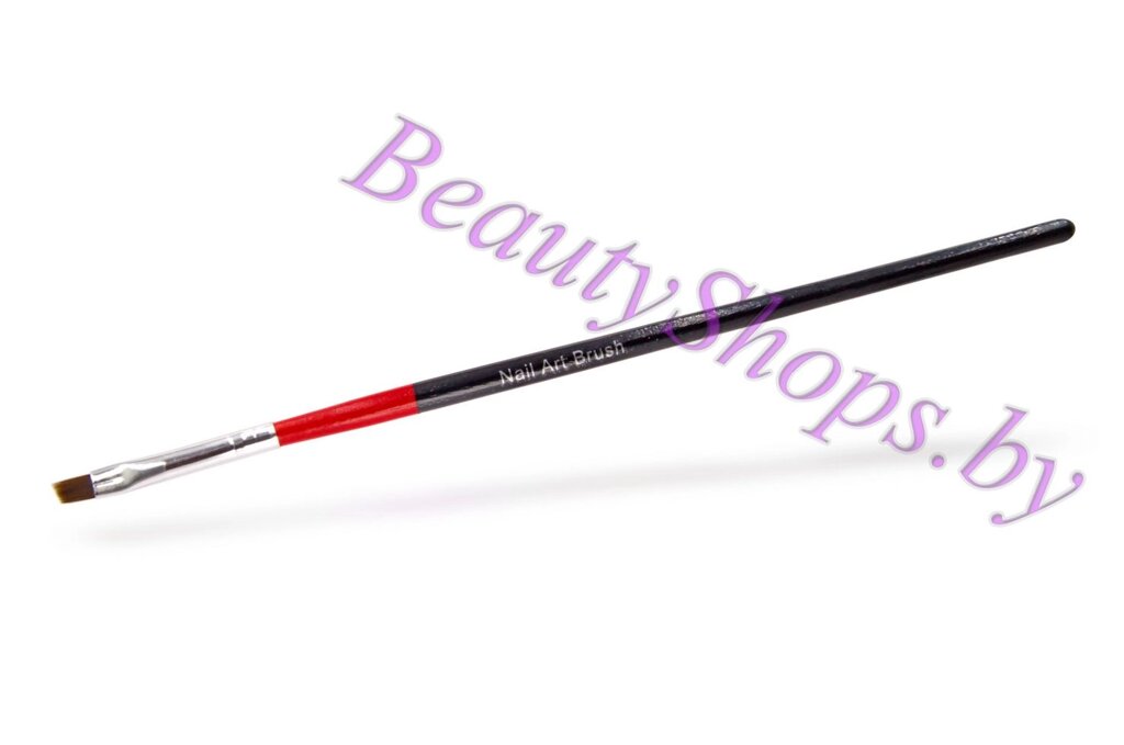 Кисть для геля черно-красная косая от компании Интернет-магазин BeautyShops - фото 1