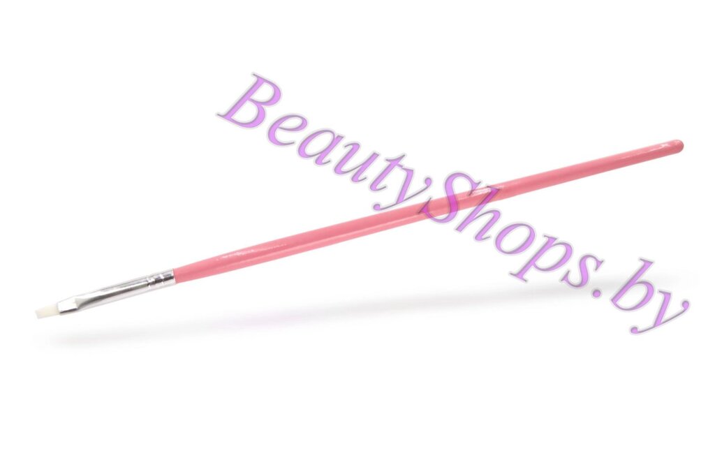 Кисть для геля розовая белый ворс от компании Интернет-магазин BeautyShops - фото 1