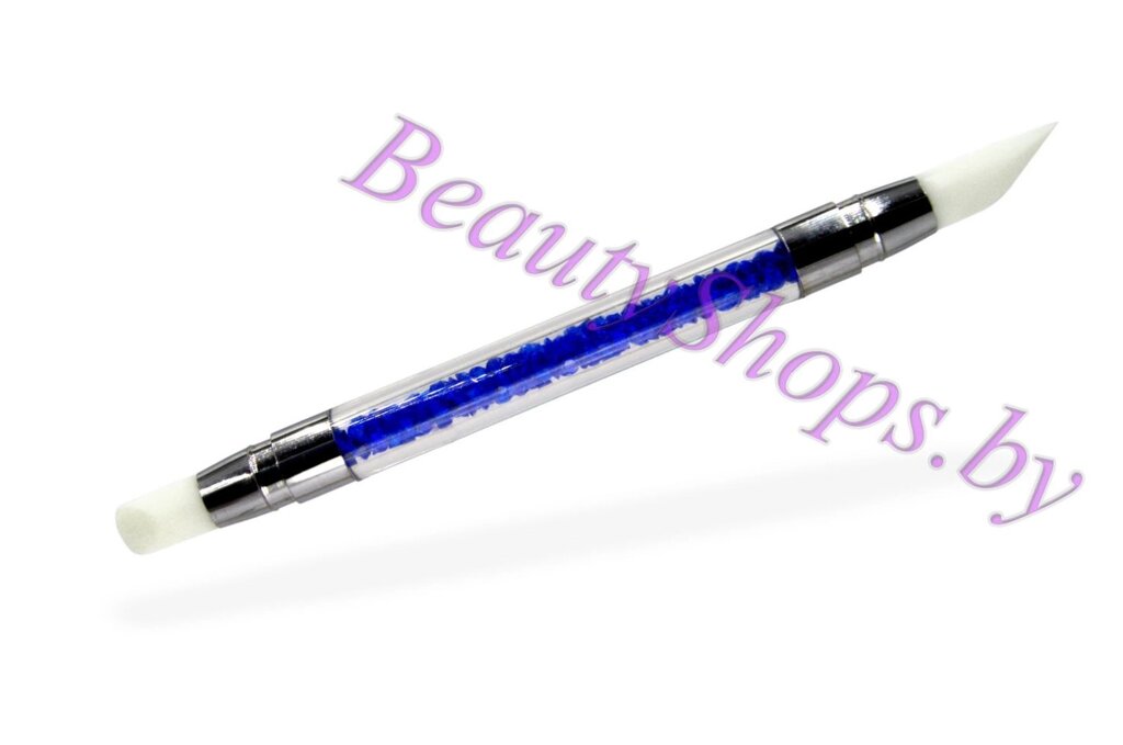 Кисть силиконовая двусторонняя синяя от компании Интернет-магазин BeautyShops - фото 1