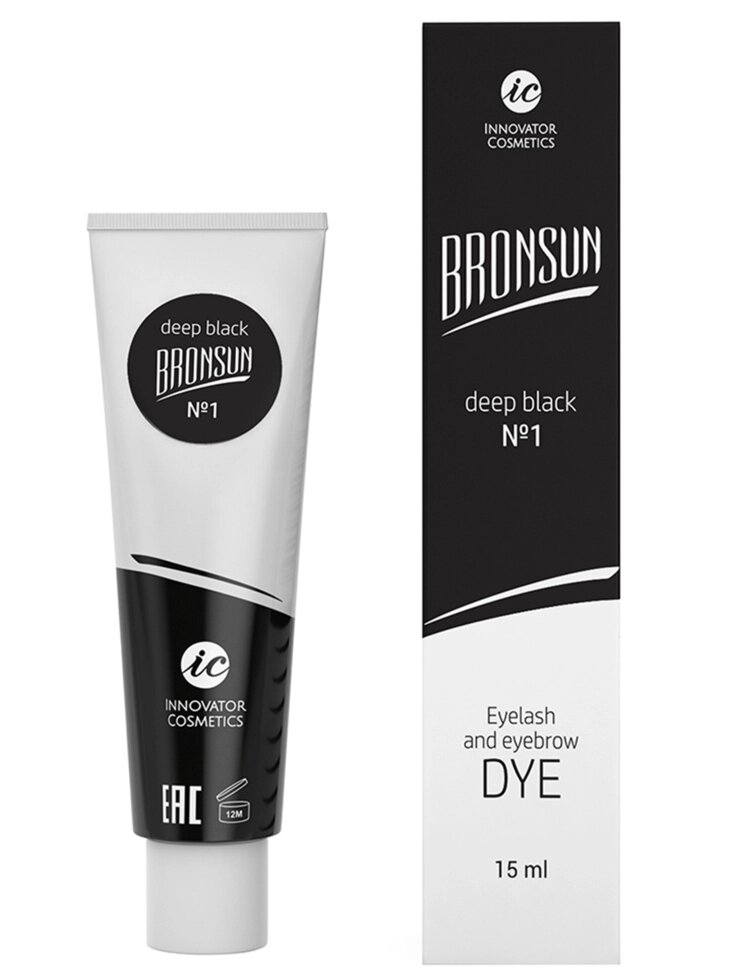 Краска для бровей и ресниц Bronsun 1 Чёрная 15мл от компании Интернет-магазин BeautyShops - фото 1
