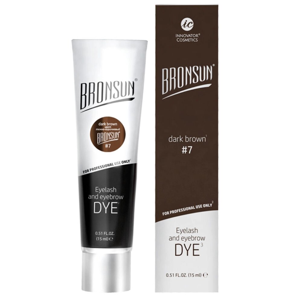 Краска для бровей и ресниц Bronsun 7 Темно-коричневый 15мл от компании Интернет-магазин BeautyShops - фото 1