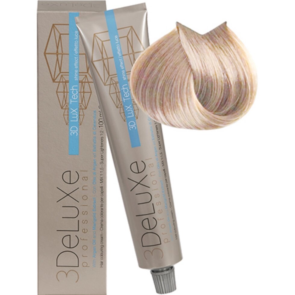 Крем-краска для волос 3DeLuXe Professional 10.02 Платиновый блондин жемчужный 100мл от компании Интернет-магазин BeautyShops - фото 1