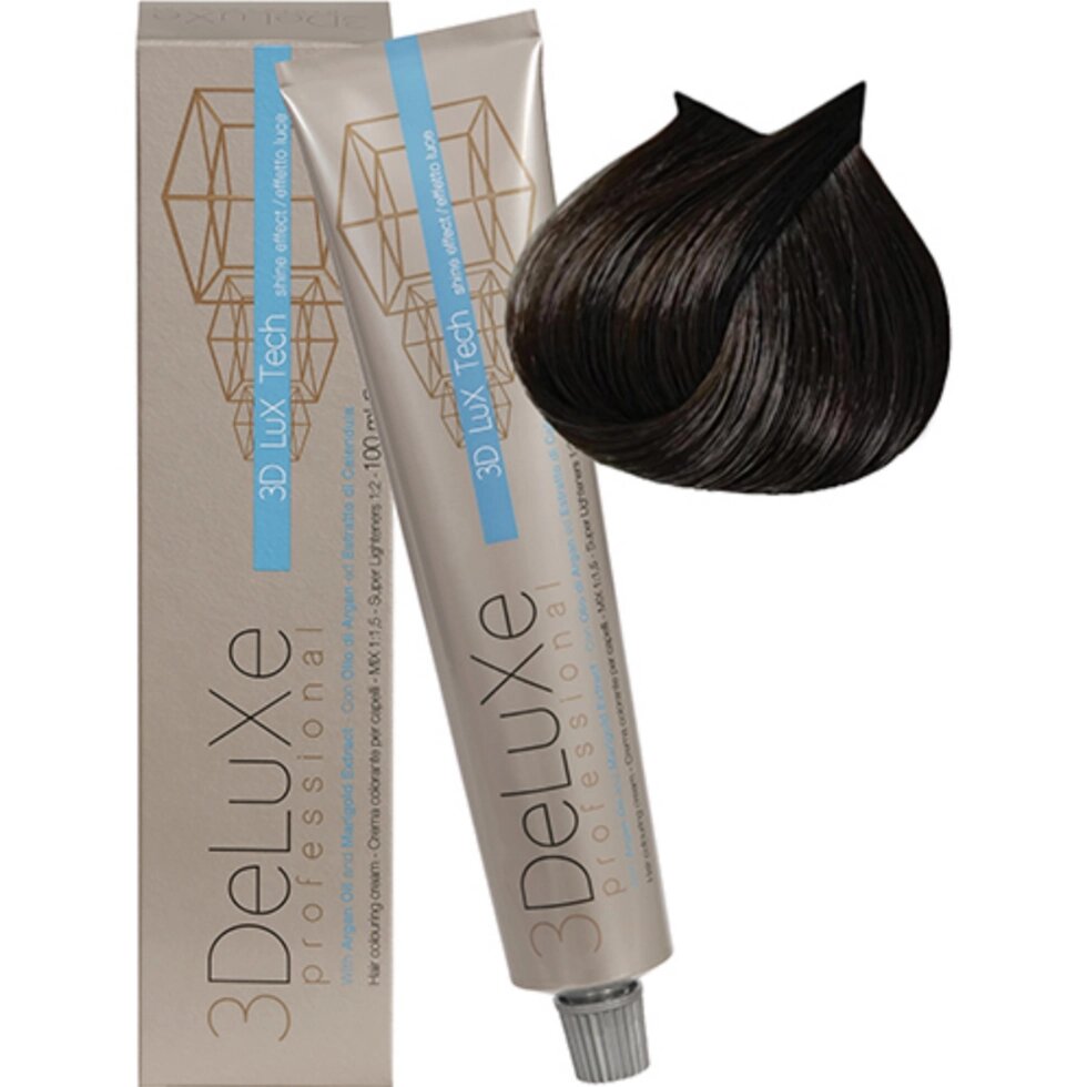Крем-краска для волос 3DeLuXe Professional 4.0 Каштановый 100мл от компании Интернет-магазин BeautyShops - фото 1