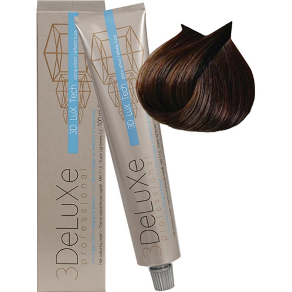 Крем-краска для волос 3DeLuXe Professional 5.3 Светло-каштановый золотистый 100мл от компании Интернет-магазин BeautyShops - фото 1