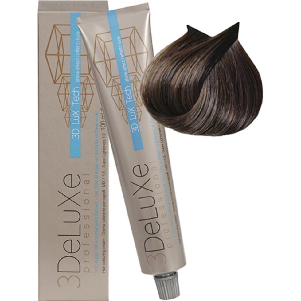 Крем-краска для волос 3DeLuXe Professional 6.0 Тёмный блондин 100мл от компании Интернет-магазин BeautyShops - фото 1