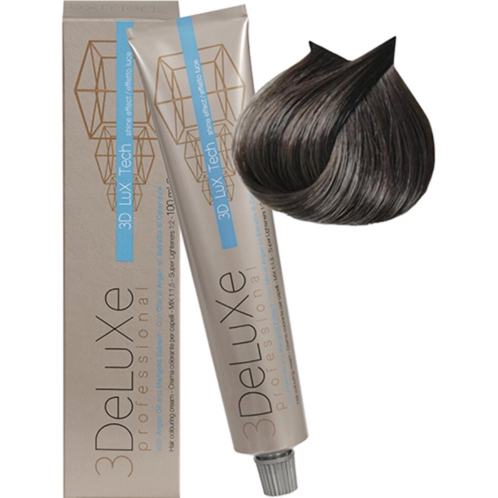 Крем-краска для волос 3DeLuXe Professional 6.1 Тёмный блондин пепельный 100мл от компании Интернет-магазин BeautyShops - фото 1
