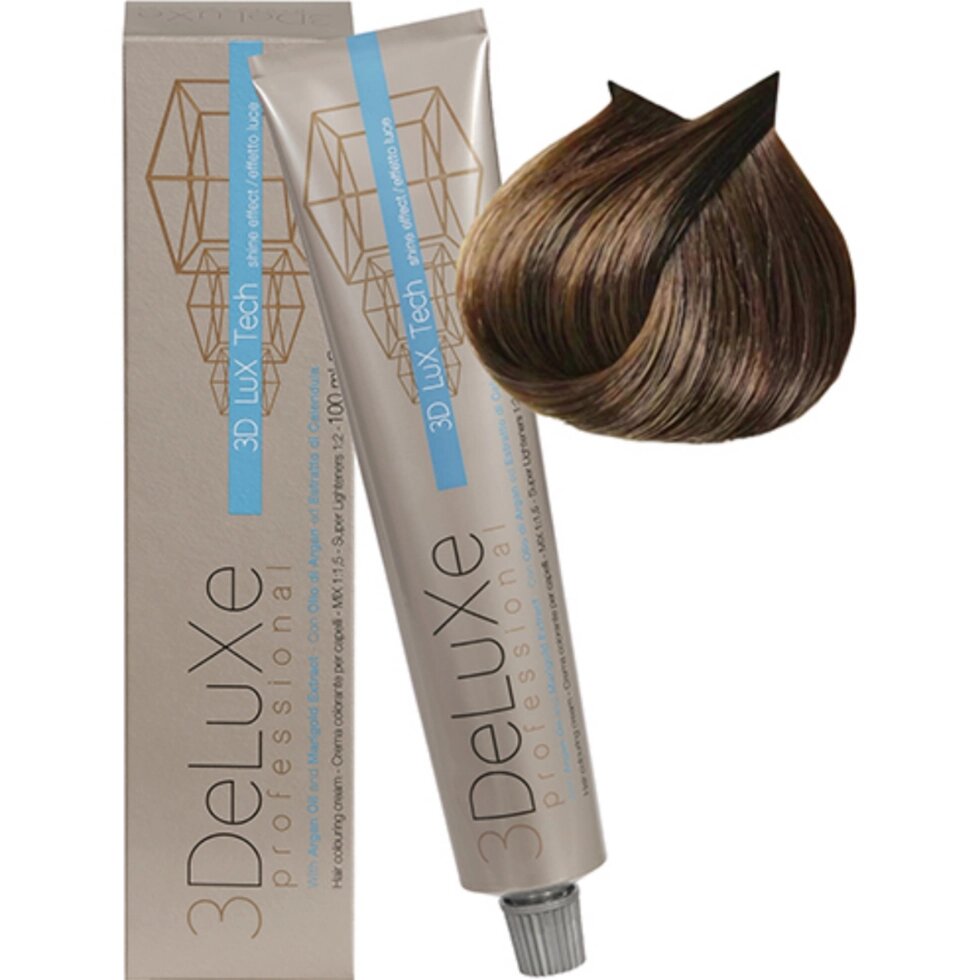 Крем-краска для волос 3DeLuXe Professional 6.31 Тёмный блондин золотисто-пепельный 100мл от компании Интернет-магазин BeautyShops - фото 1