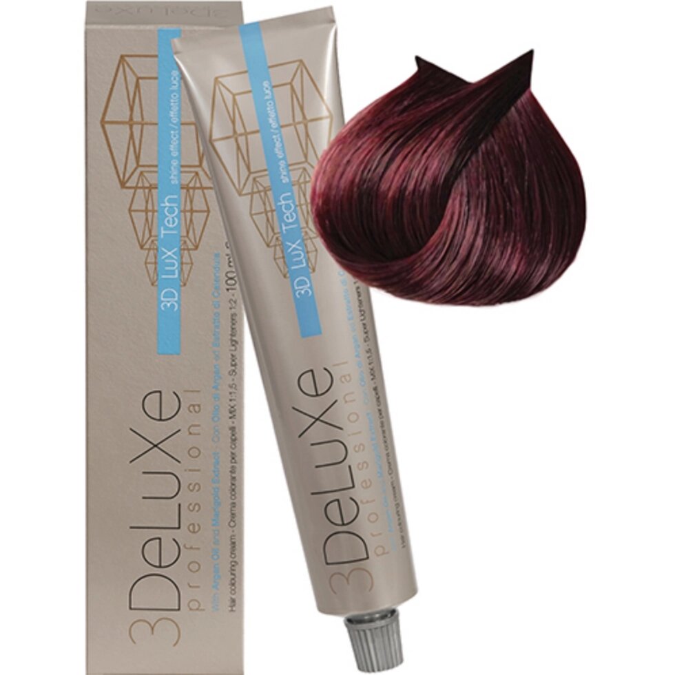 Крем-краска для волос 3DeLuXe Professional 6.62 Тёмный блондин фиолетово-красный 100мл от компании Интернет-магазин BeautyShops - фото 1