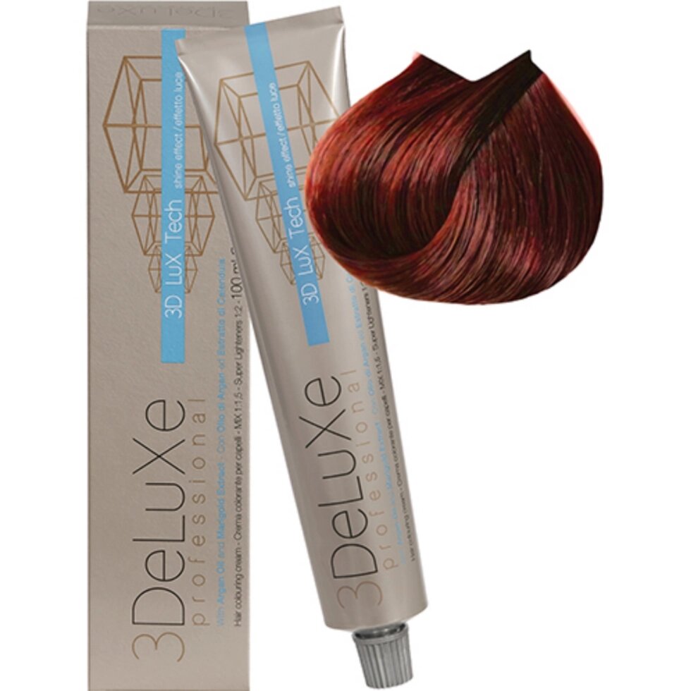 Крем-краска для волос 3DeLuXe Professional 6.66 Тёмный блондин насыщенный красный 100мл от компании Интернет-магазин BeautyShops - фото 1