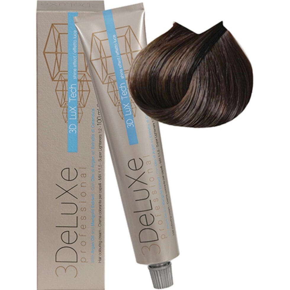 Крем-краска для волос 3DeLuXe Professional 6.77 Светлый насыщенный коричневый кашемир 100мл от компании Интернет-магазин BeautyShops - фото 1
