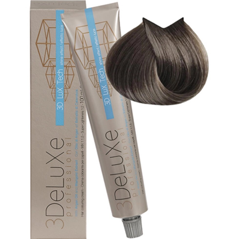 Крем-краска для волос 3DeLuXe Professional 7.1 Блондин пепельный 100мл от компании Интернет-магазин BeautyShops - фото 1