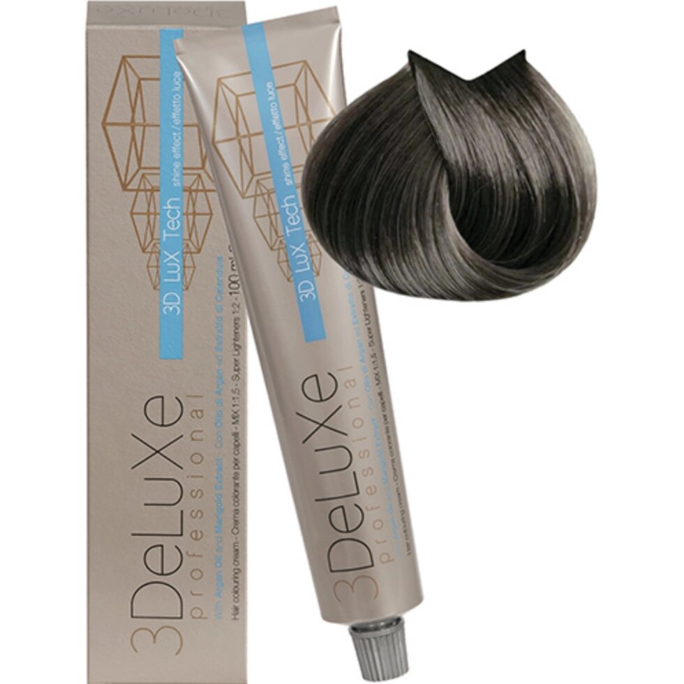 Крем-краска для волос 3DeLuXe Professional 7.11 Насыщенный блондин пепельный 100мл от компании Интернет-магазин BeautyShops - фото 1
