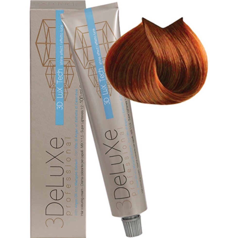 Крем-краска для волос 3DeLuXe Professional 7.43 Блондин золотисто-медный 100мл от компании Интернет-магазин BeautyShops - фото 1
