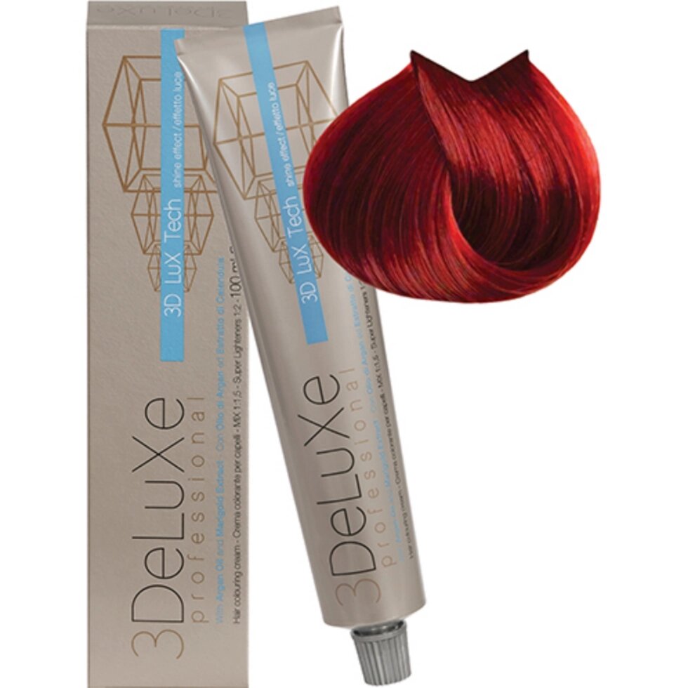 Крем-краска для волос 3DeLuXe Professional 7.66 Блондин насыщенный красный 100мл от компании Интернет-магазин BeautyShops - фото 1