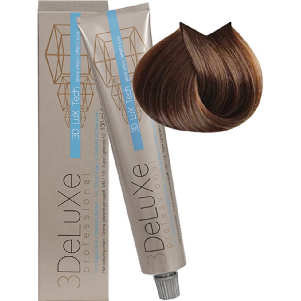 Крем-краска для волос 3DeLuXe Professional 7.7 Очень светлый коричневый кашемир 100мл от компании Интернет-магазин BeautyShops - фото 1