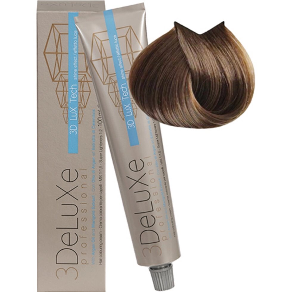 Крем-краска для волос 3DeLuXe Professional 8.00 Насыщенный светлый блондин 100мл от компании Интернет-магазин BeautyShops - фото 1