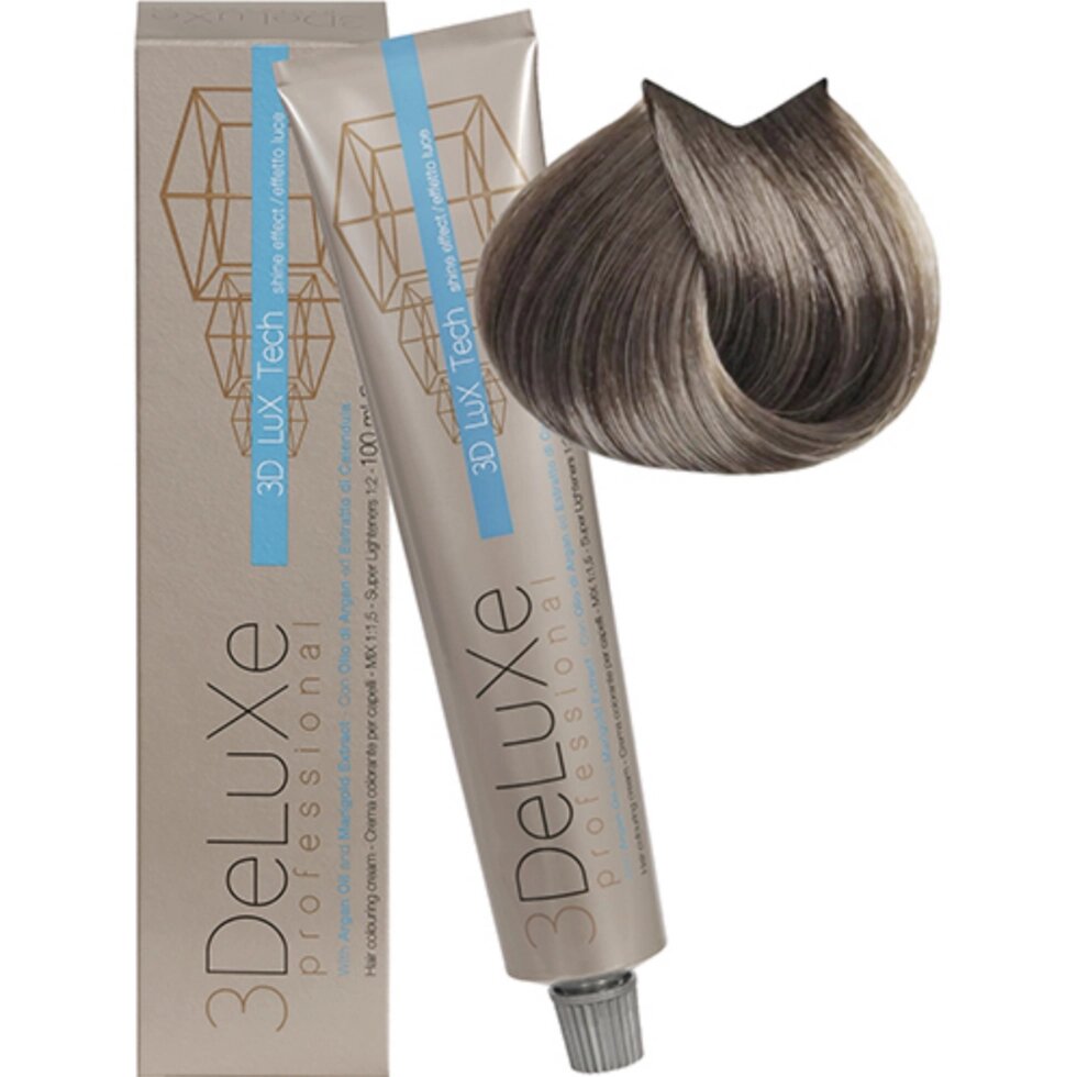 Крем-краска для волос 3DeLuXe Professional 8.1 Светлый блондин пепельный 100мл от компании Интернет-магазин BeautyShops - фото 1