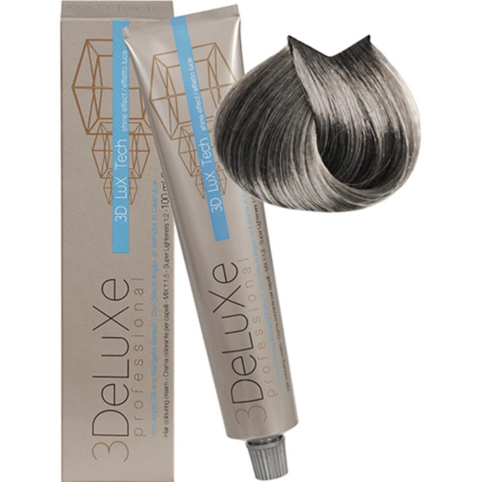 Крем-краска для волос 3DeLuXe Professional 8.11 Насыщенный светлый блондин пепельный 100мл от компании Интернет-магазин BeautyShops - фото 1