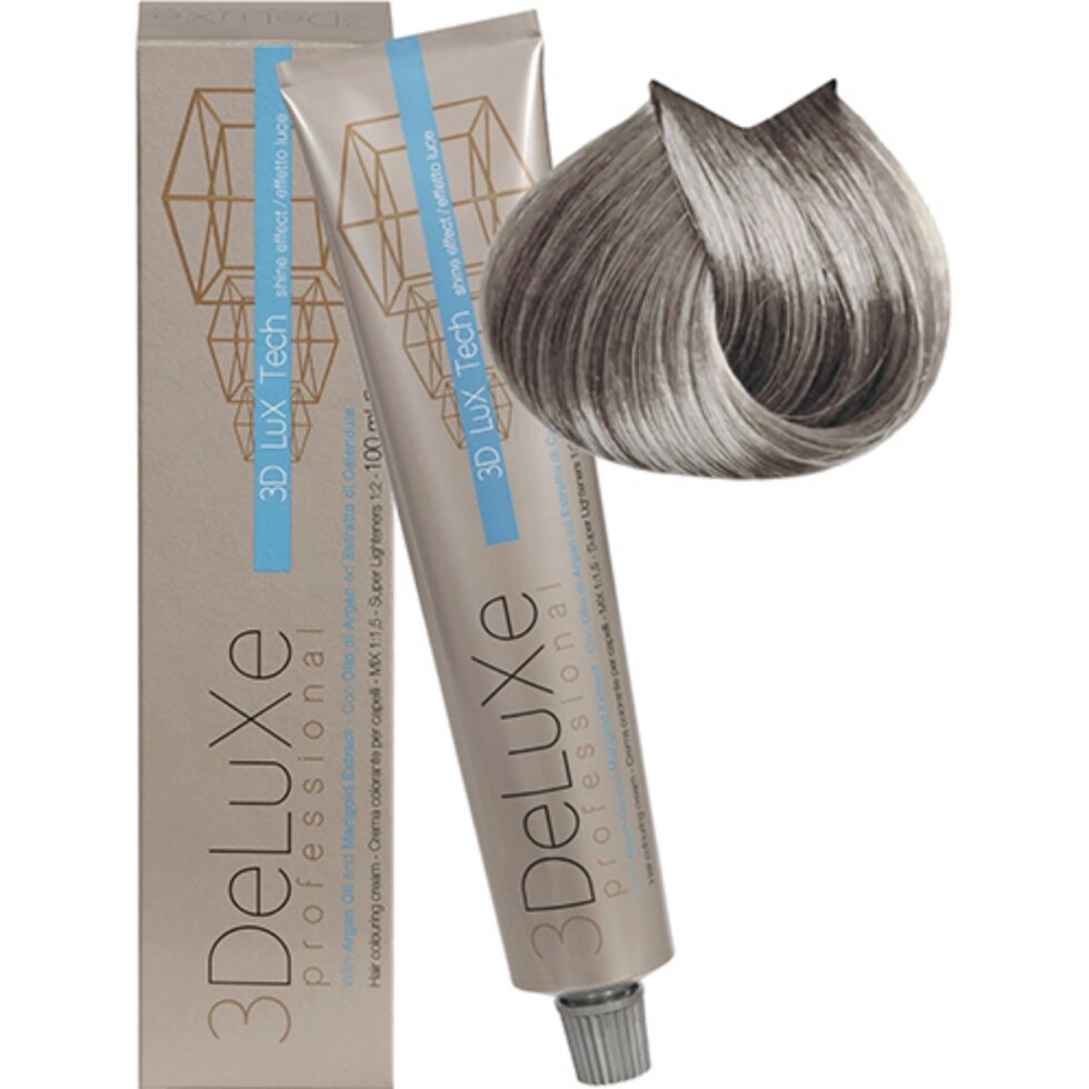 Крем-краска для волос 3DeLuXe Professional 9.1 Очень светлый блондин пепельный 100мл от компании Интернет-магазин BeautyShops - фото 1