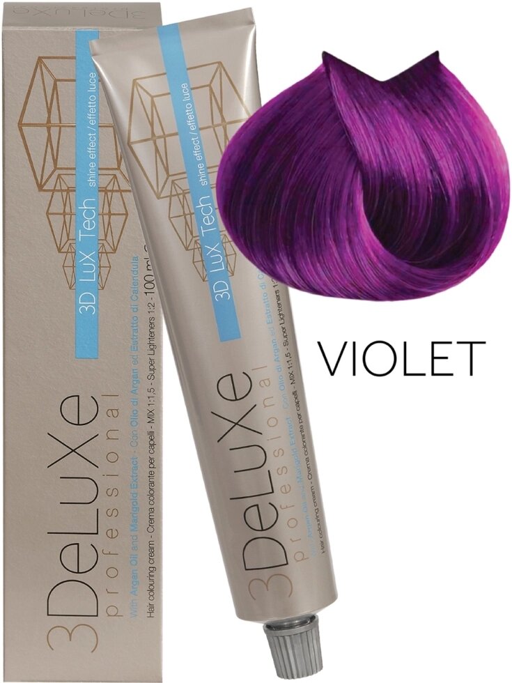 Крем-краска для волос 3DeLuXe Professional Фиолетовый 100мл от компании Интернет-магазин BeautyShops - фото 1