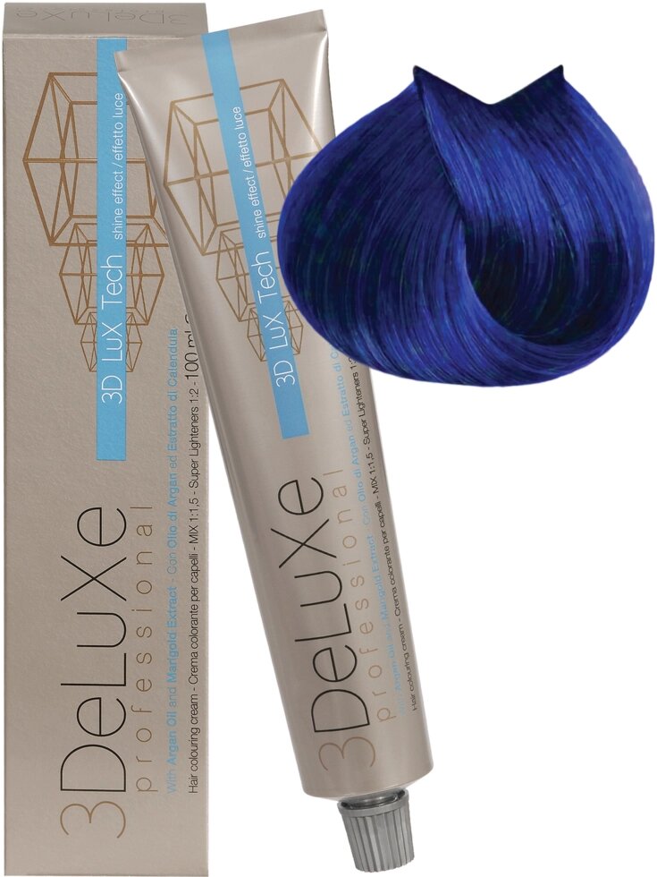 Крем-краска для волос 3DeLuXe Professional Синий 100мл от компании Интернет-магазин BeautyShops - фото 1
