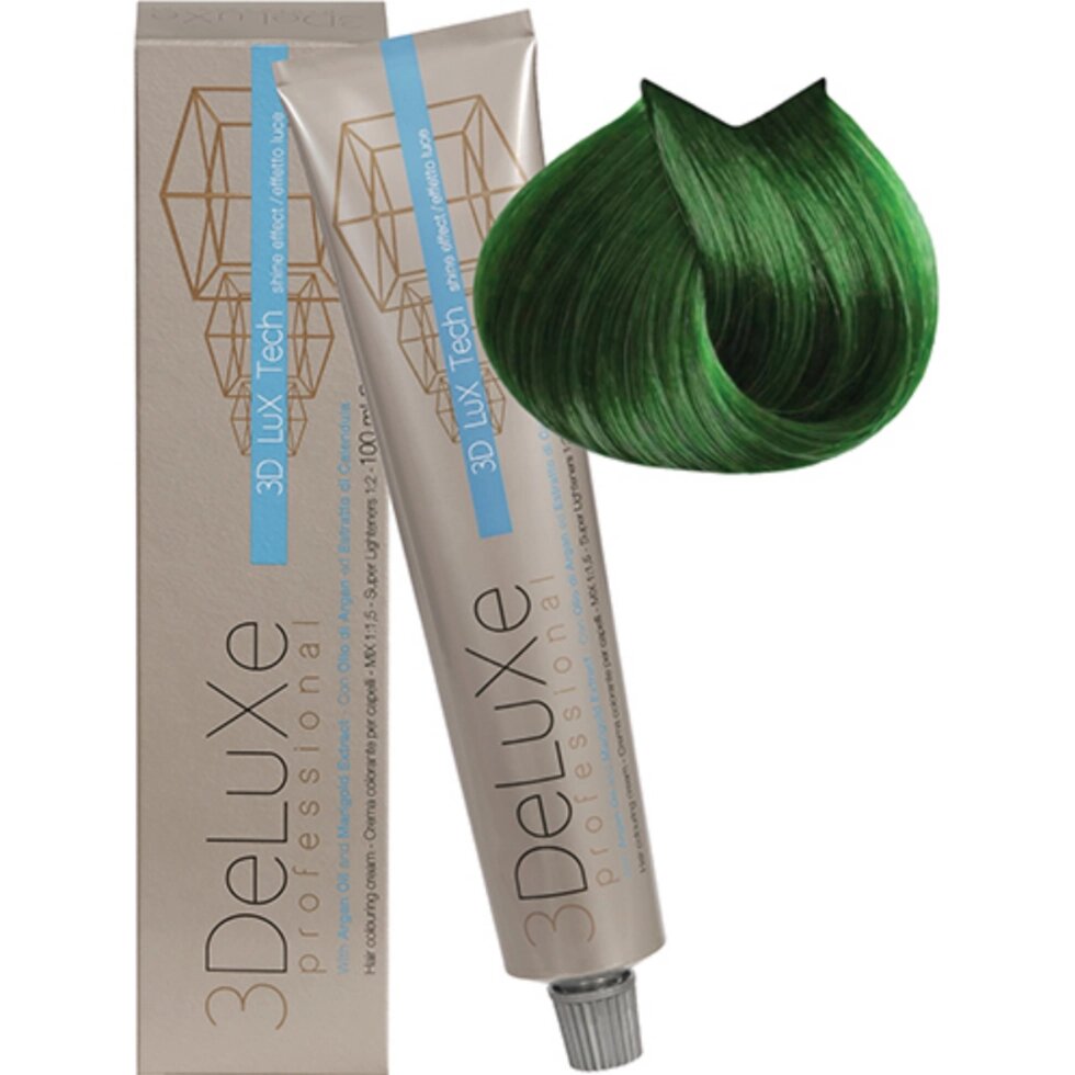 Крем-краска для волос 3DeLuXe Professional Зелёный 100мл от компании Интернет-магазин BeautyShops - фото 1