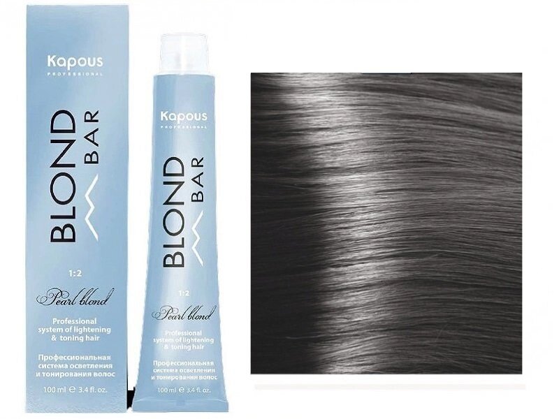 Крем-краска для волос Blond bar Kapous Professional с экстрактом жемчуга Корректор-усилитель 01 Пепельный от компании Интернет-магазин BeautyShops - фото 1