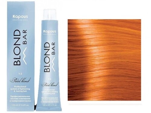 Крем-краска для волос Blond bar Kapous Professional с экстрактом жемчуга Корректор-усилитель 04 Медный
