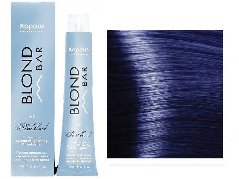 Крем-краска для волос Blond bar Kapous Professional с экстрактом жемчуга Корректор-усилитель 07 Синий от компании Интернет-магазин BeautyShops - фото 1