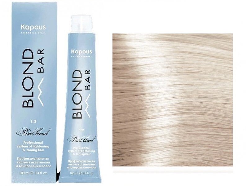 Крем-краска для волос Blond bar Kapous Professional с экстрактом жемчуга Спец блонд 1002 Перламутровый от компании Интернет-магазин BeautyShops - фото 1