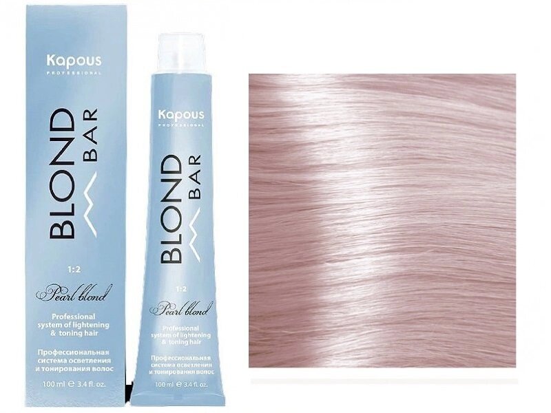 Крем-краска для волос Blond bar Kapous Professional с экстрактом жемчуга Спец блонд 1022 Интенсивный перламутровый от компании Интернет-магазин BeautyShops - фото 1