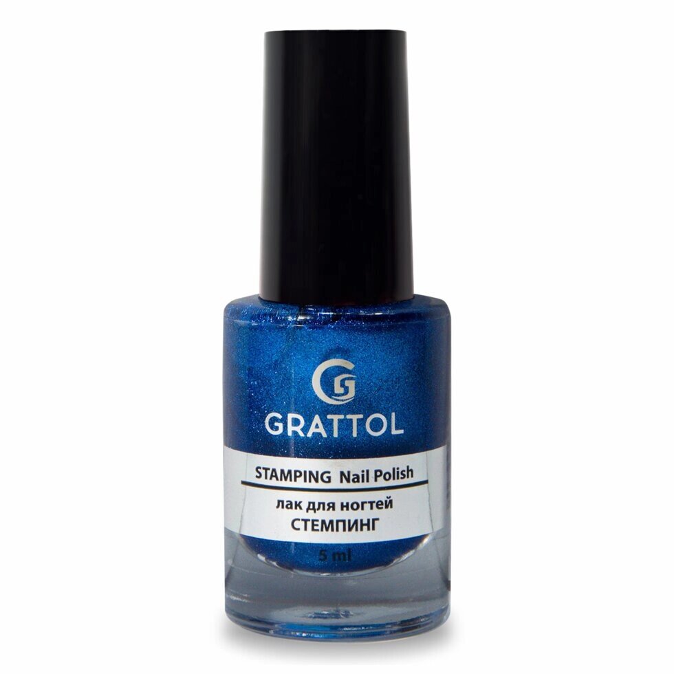 Лак для стемпинга Grattol Stamping 10 Blue Met Синий металлизированный 6,5мл от компании Интернет-магазин BeautyShops - фото 1