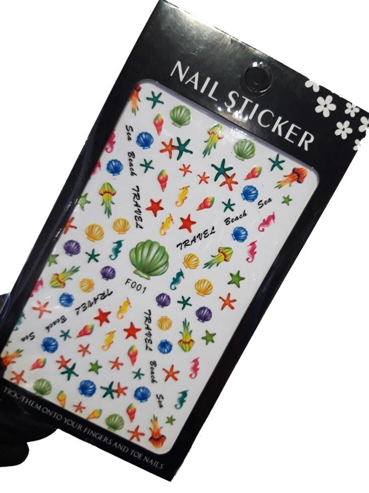 Наклейки для дизайна на клейкой основе Nail Sticker F001 от компании Интернет-магазин BeautyShops - фото 1