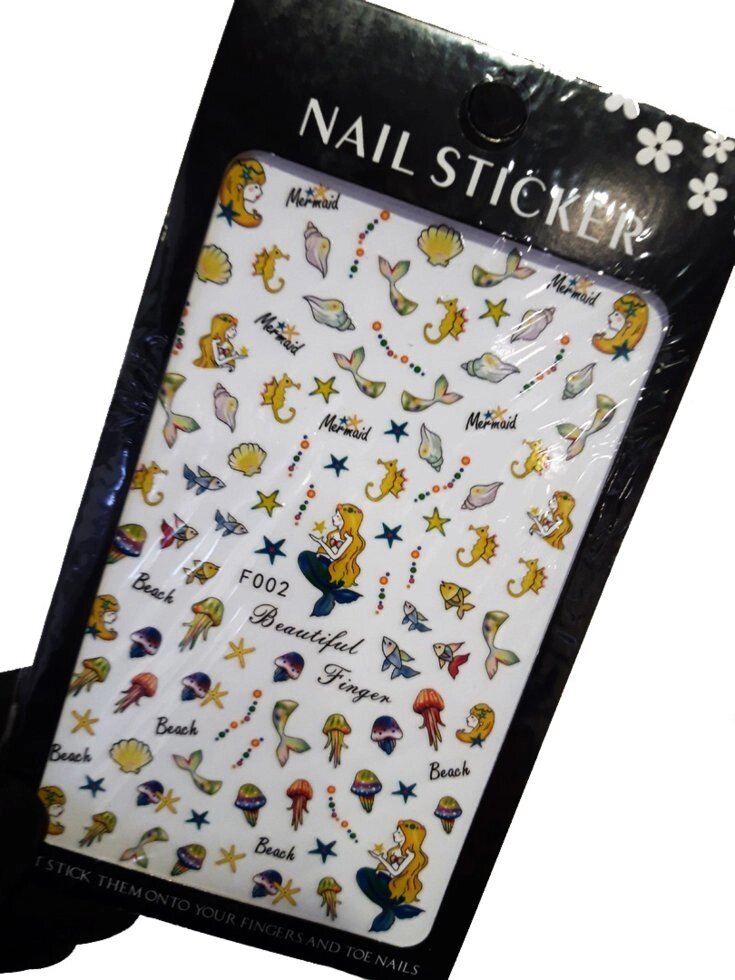 Наклейки для дизайна на клейкой основе Nail Sticker F002 от компании Интернет-магазин BeautyShops - фото 1