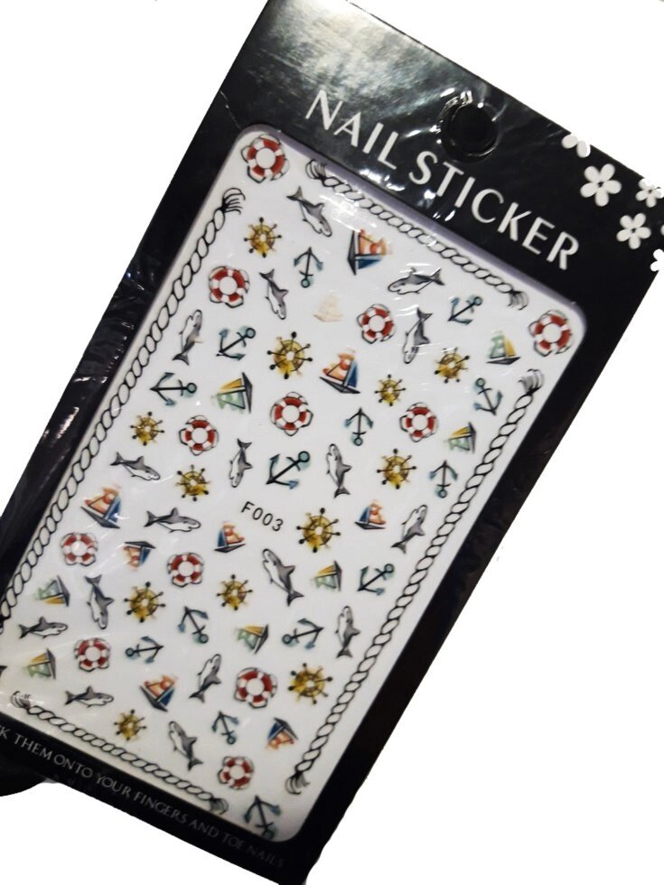 Наклейки для дизайна на клейкой основе Nail Sticker F003 от компании Интернет-магазин BeautyShops - фото 1