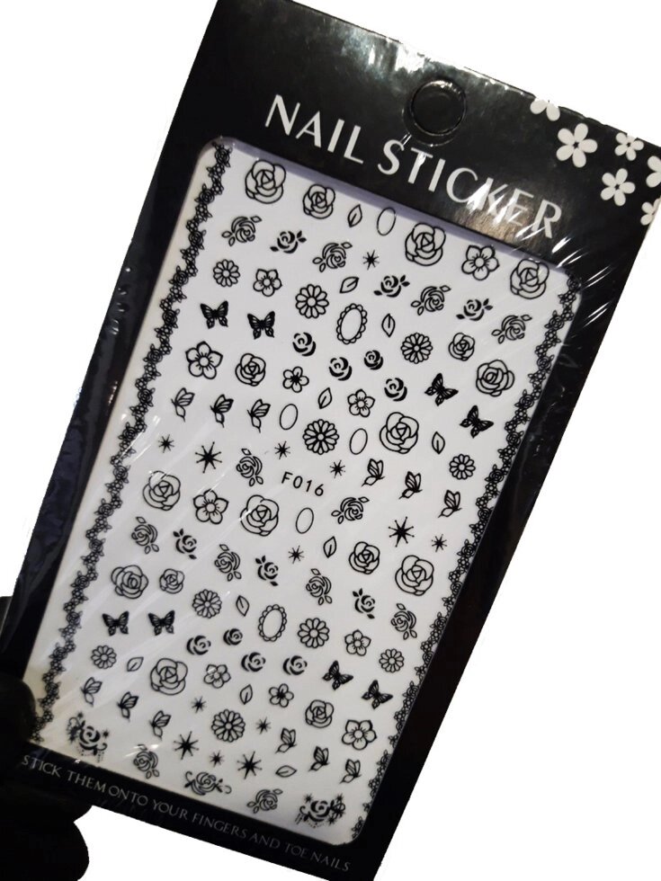 Наклейки для дизайна на клейкой основе Nail Sticker F016 от компании Интернет-магазин BeautyShops - фото 1