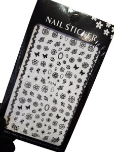 Наклейки для дизайна на клейкой основе Nail Sticker F016