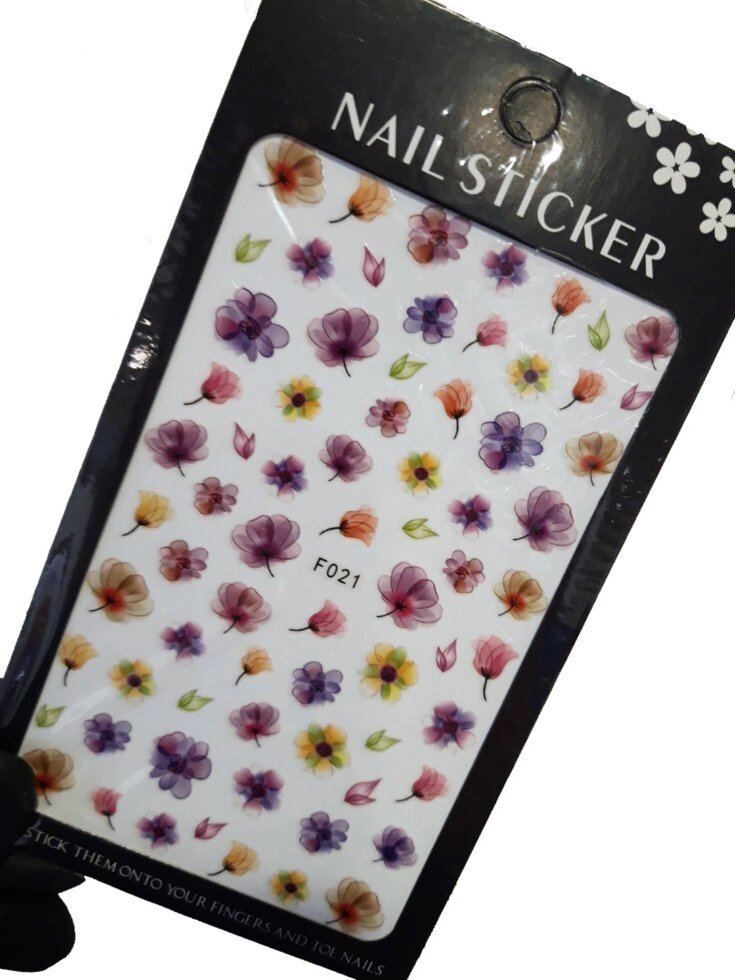 Наклейки для дизайна на клейкой основе Nail Sticker F021 от компании Интернет-магазин BeautyShops - фото 1