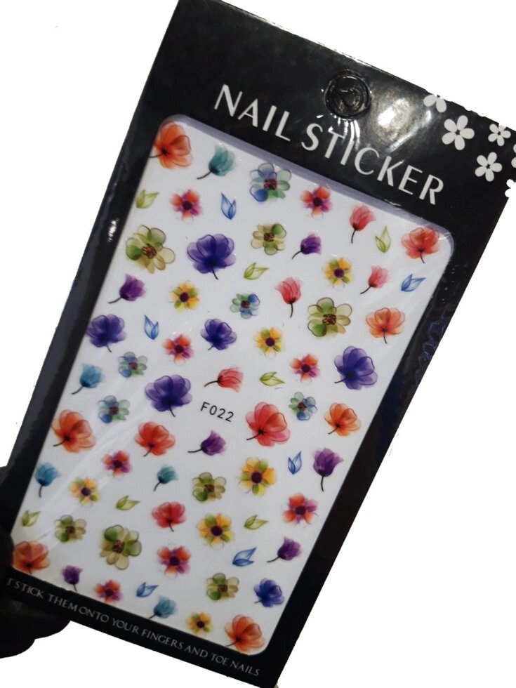 Наклейки для дизайна на клейкой основе Nail Sticker F022 от компании Интернет-магазин BeautyShops - фото 1