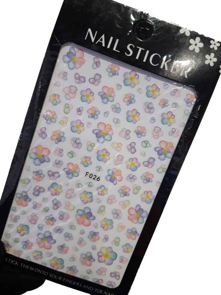 Наклейки для дизайна на клейкой основе Nail Sticker F026 от компании Интернет-магазин BeautyShops - фото 1