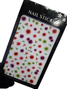 Наклейки для дизайна на клейкой основе Nail Sticker F028