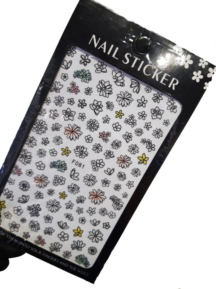 Наклейки для дизайна на клейкой основе Nail Sticker F081 от компании Интернет-магазин BeautyShops - фото 1