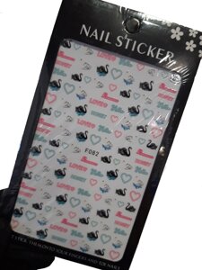 Наклейки для дизайна на клейкой основе Nail Sticker F082