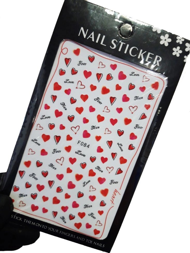 Наклейки для дизайна на клейкой основе Nail Sticker F084 от компании Интернет-магазин BeautyShops - фото 1