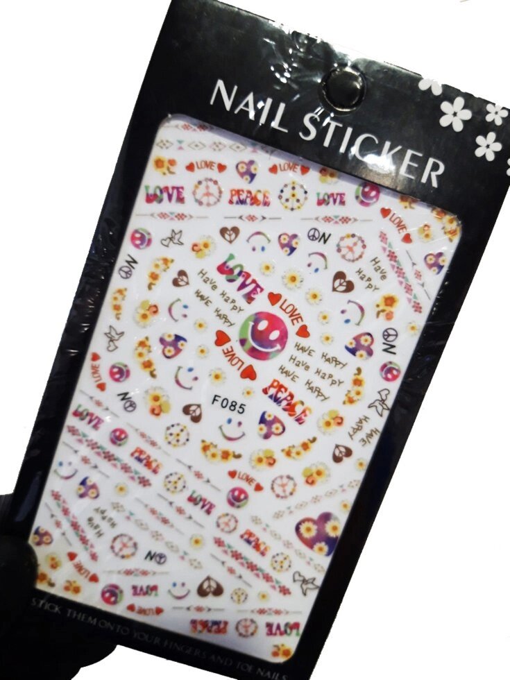 Наклейки для дизайна на клейкой основе Nail Sticker F085 от компании Интернет-магазин BeautyShops - фото 1