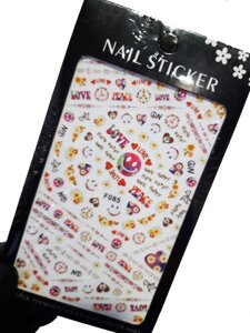 Наклейки для дизайна на клейкой основе Nail Sticker F085