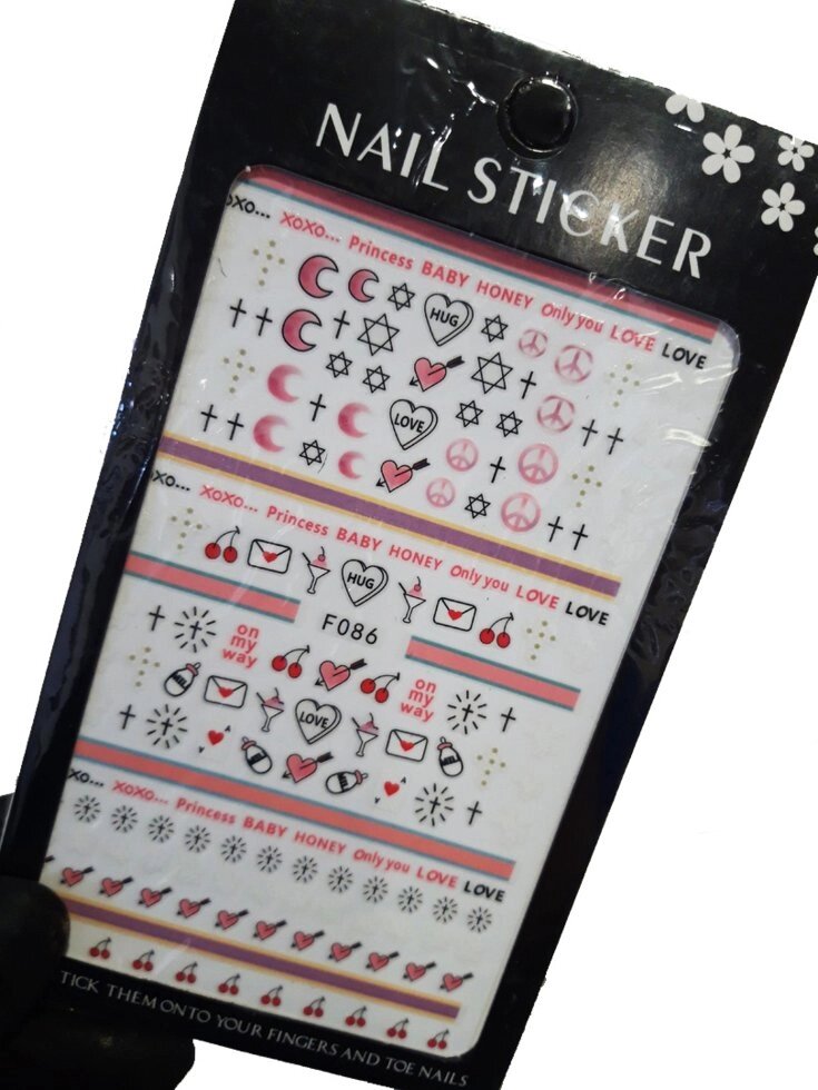 Наклейки для дизайна на клейкой основе Nail Sticker F086 от компании Интернет-магазин BeautyShops - фото 1